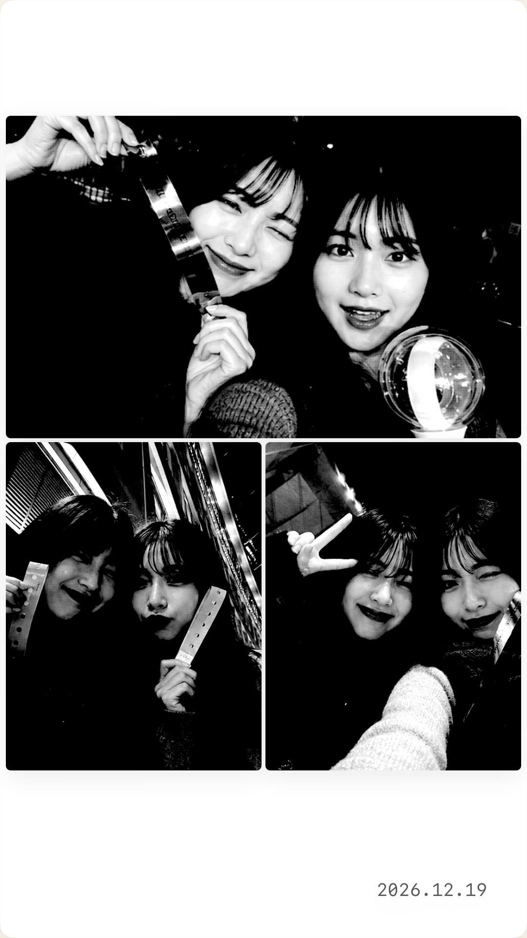 ライブ会場での写真を大きな一コマと小さな二コマに並べたTcutの制作サンプル全体