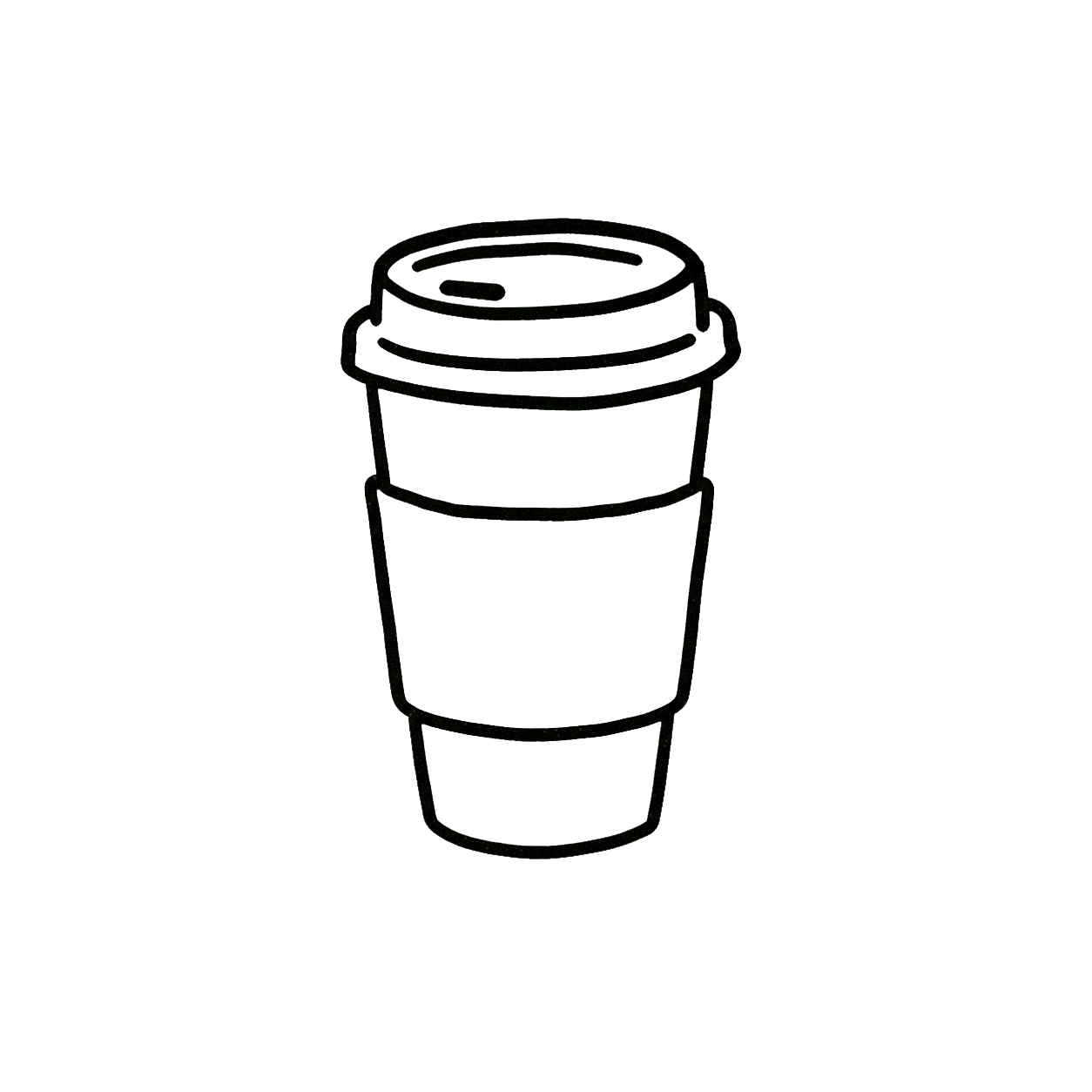 テイクアウトのコーヒーカップのスタンプ